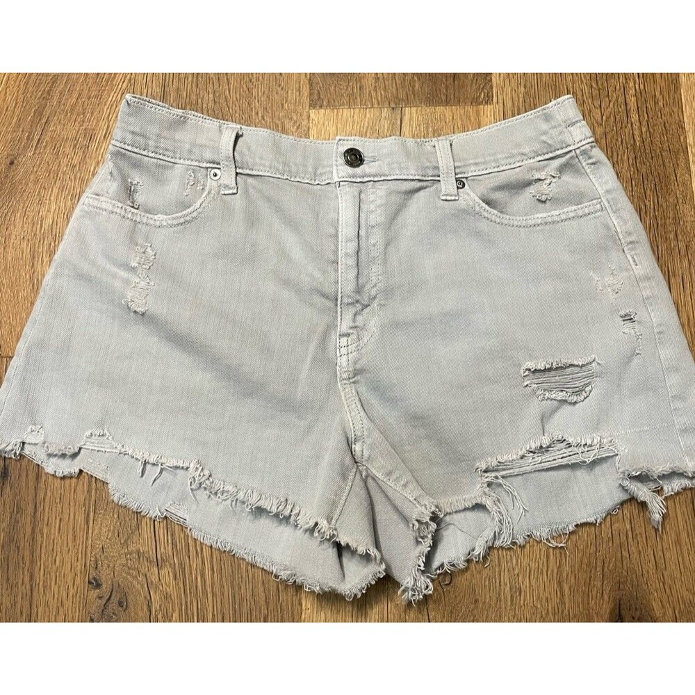 Aerie Daydream M Medium Distressed Cut Off Soft Jean Shorts Grey